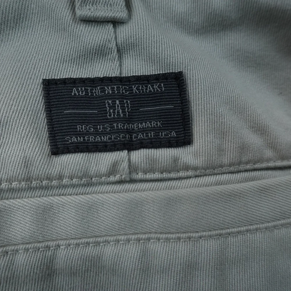 Gap Pants Mens 38X32 Beige Khaki Flat Front Chino Trouser‎ Classic Fit Wide Leg